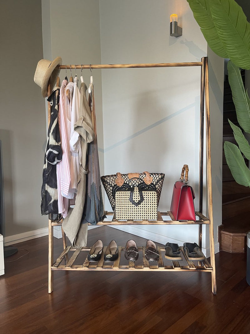 Rustic Clothing Displays Metal Open Wardrobe Storage Rail Clothes