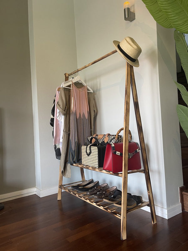 Double T Concept® Flora Clothing Rack Rustic